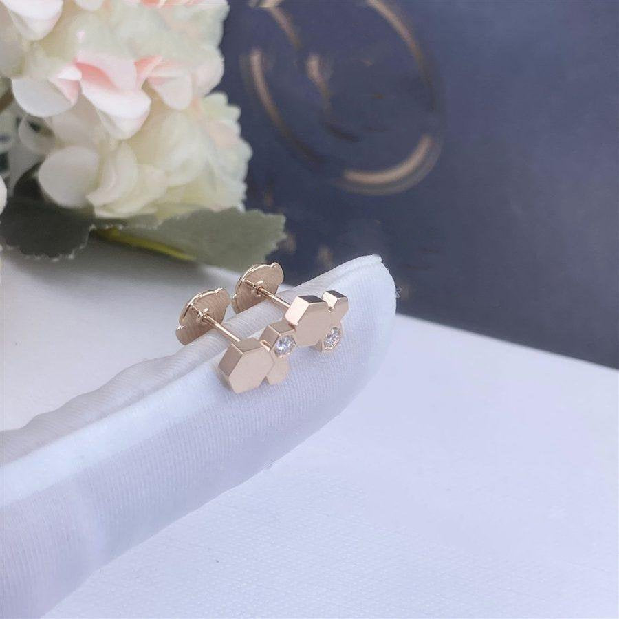 [⭐Shinejoy]BEE LOVE PINK GOLD DIAMOND EARRINGS