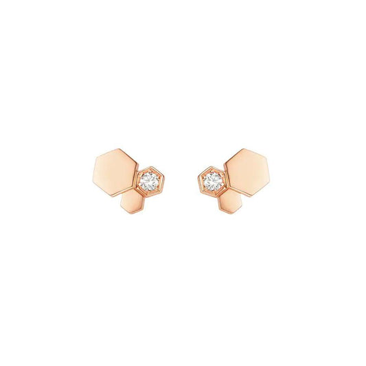 [⭐Shinejoy]BEE LOVE PINK GOLD DIAMOND EARRINGS