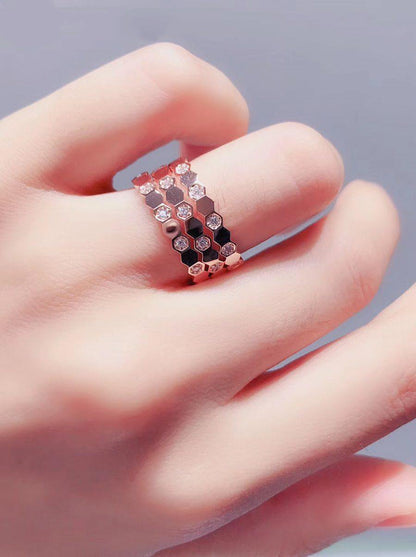 [⭐Shinejoy]BEE LOVE RING PINK GOLD DIAMOND
