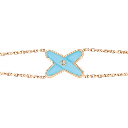 [⭐Shinejoy]JEUX BRACELET TURQUOISE PINK GOLD 1 DIAMOND