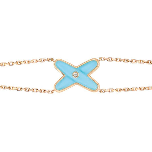 [⭐Shinejoy]JEUX BRACELET TURQUOISE PINK GOLD 1 DIAMOND