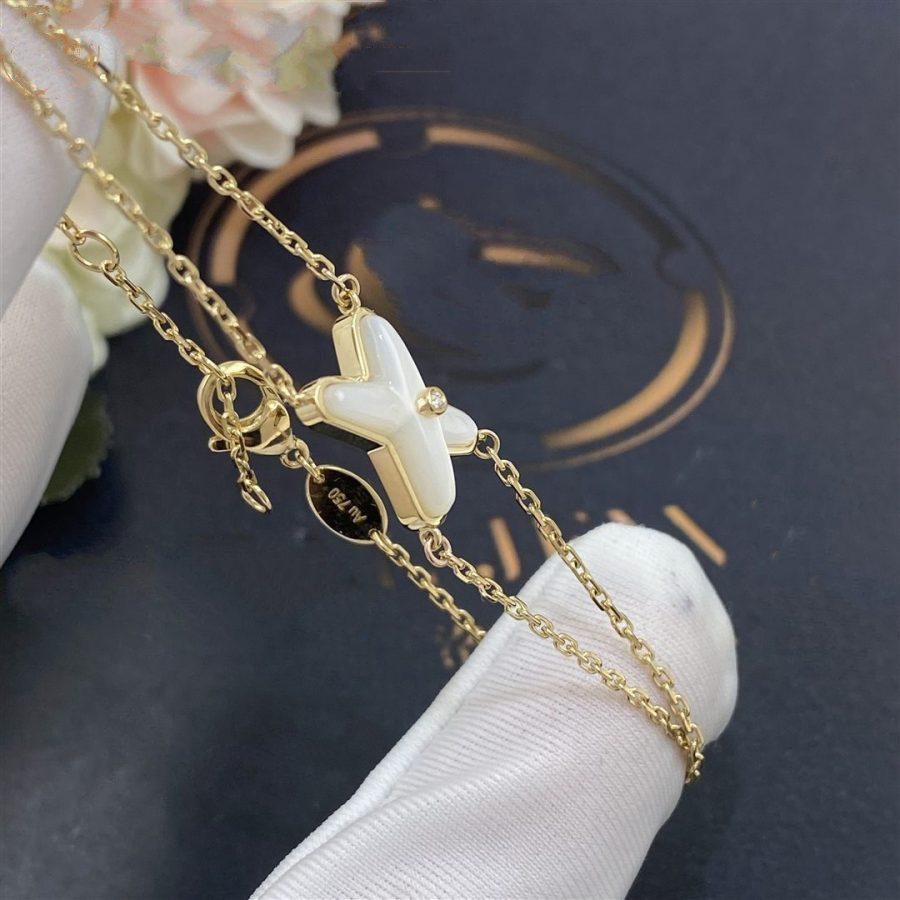 [Shinejoy]JEUX BRACELET WHITE MOP GOLD 1 DIAMOND