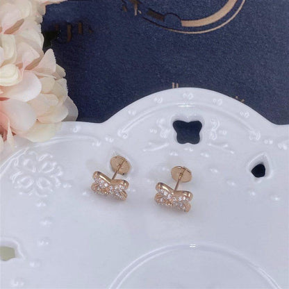 [⭐Shinejoy]JEUX DE PINK GOLD DIAMOND EARRINGS