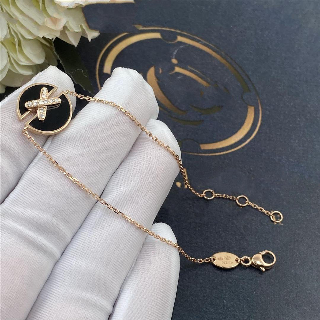 [⭐Shinejoy]JEUX DE BRACELET ONYX PINK GOLD DIAMOND