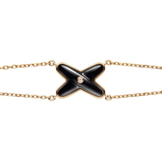 [⭐Shinejoy]JEUX BRACELET ONYX PINK GOLD 1 DIAMOND