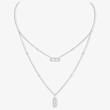[⭐Shinejoy]MOVE 2 ROW DIAMOND NECKLACE