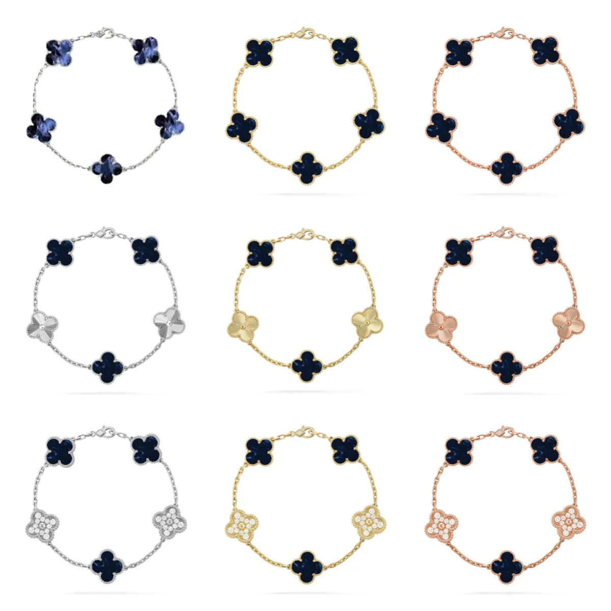 [⭐Shinejoy]CLOVER 5 MOTIF PIETERSITE BRACELET COLLECTION