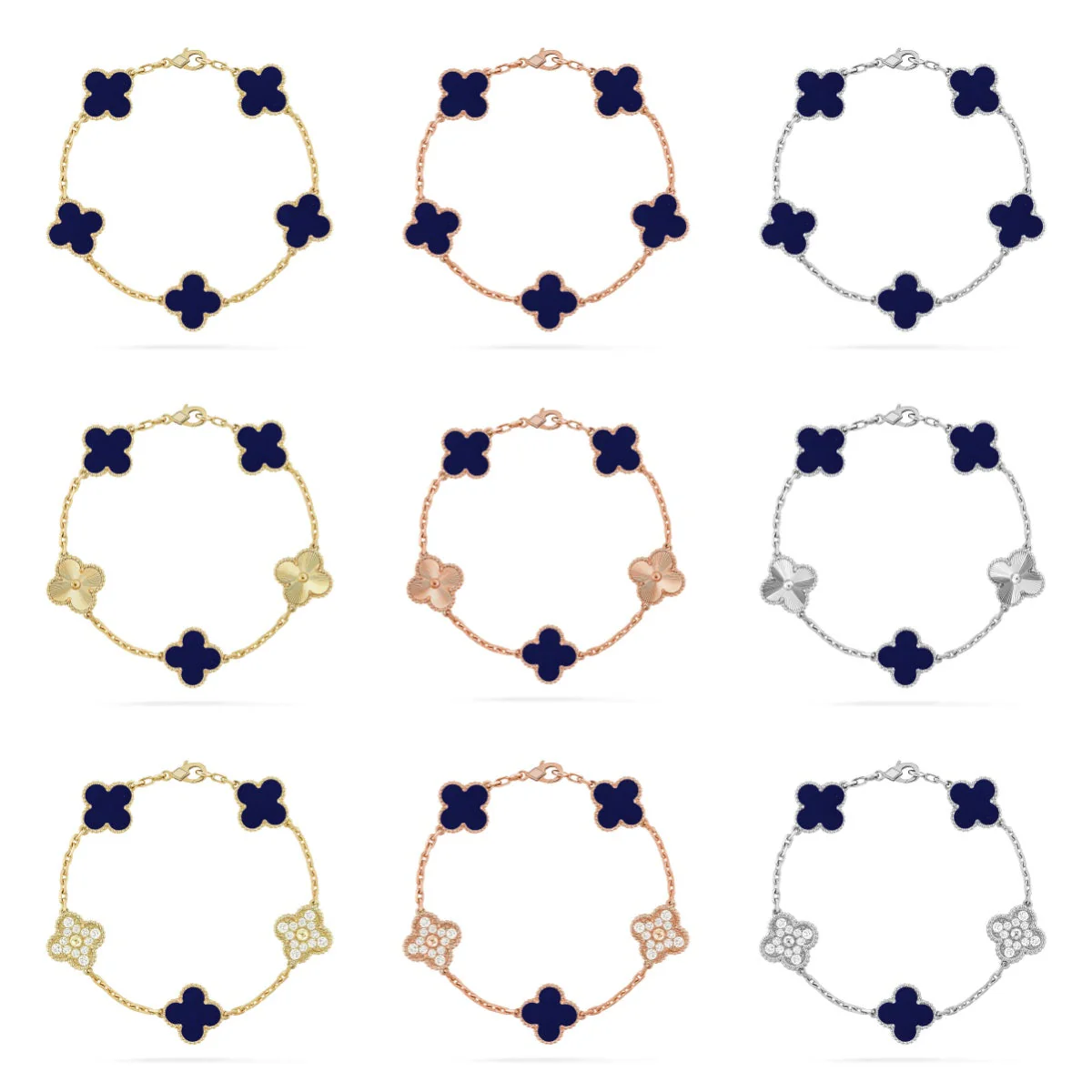 [⭐Shinejoy]CLOVER 5 MOTIF LAPIS LAZULI BRACELET COLLECTION