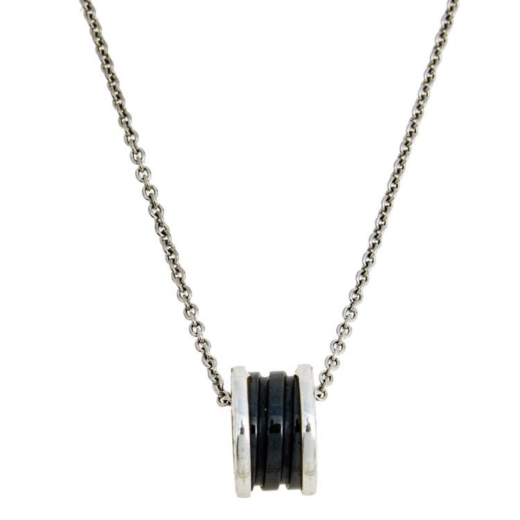 [⭐Shinejoy]ZERO 1 BLACK CERAMIC SILVER NECKLACE