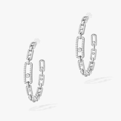 [[⭐Shinejoy]Move Link Diamond Hoop Earrings