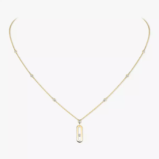 [⭐Shinejoy] Move Uno Gold Diamond Long Necklace