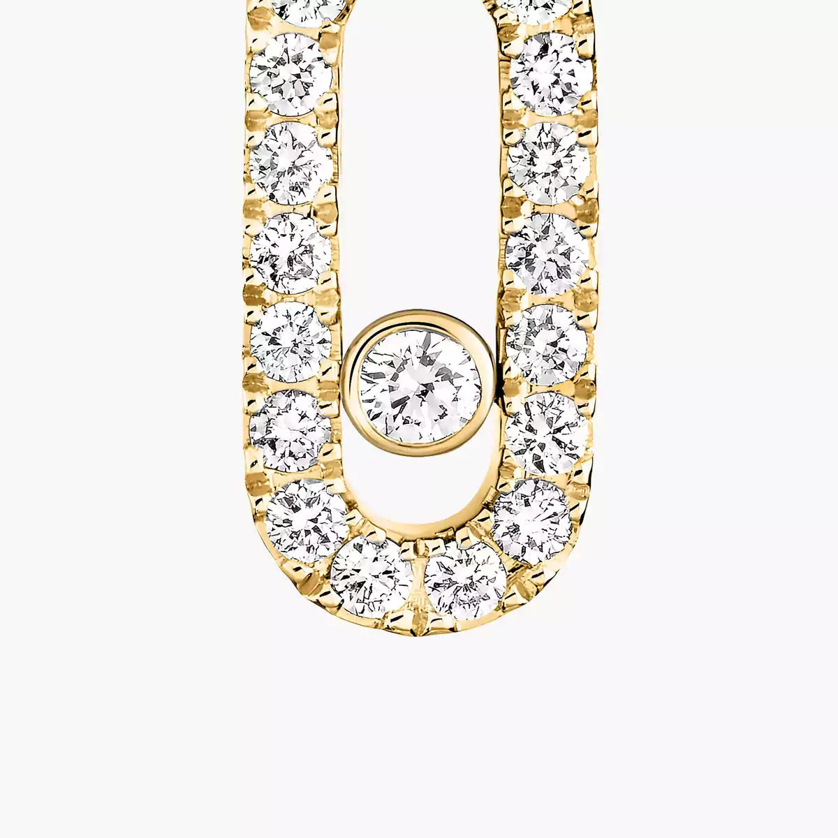 [⭐Shinejoy]Move Uno Single Diamond Hoop Earring