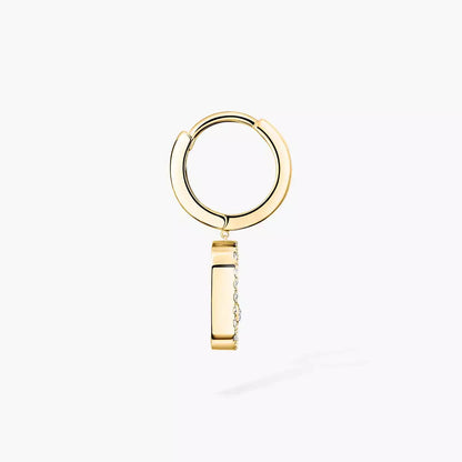 [⭐Shinejoy]Move Uno Single Diamond Hoop Earring