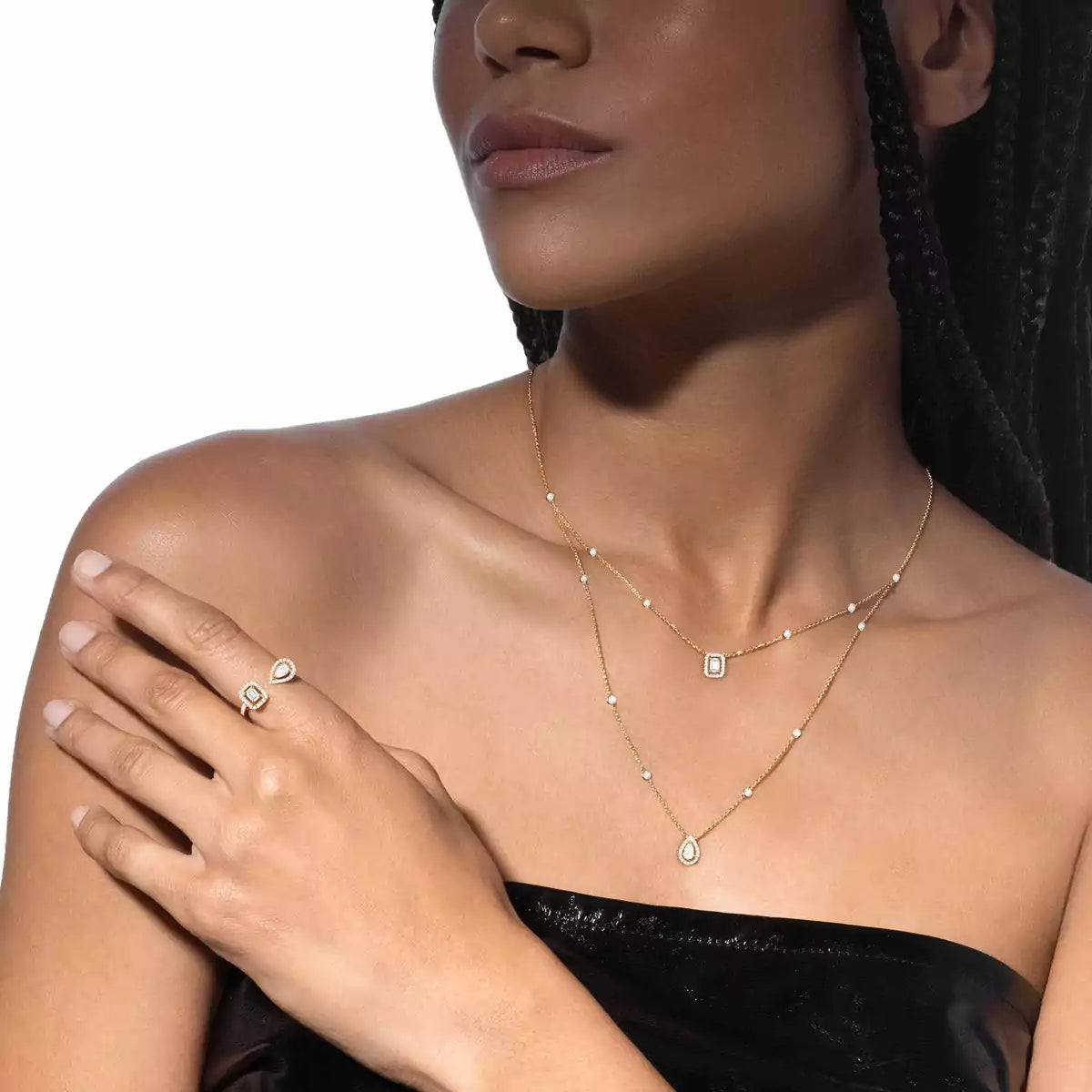 [⭐Shinejoy]Diamond Necklace My Twin 2 Rows