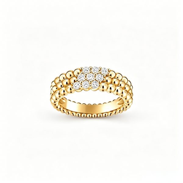 [⭐Shinejoy] THREE-ROW DIAMOND RING