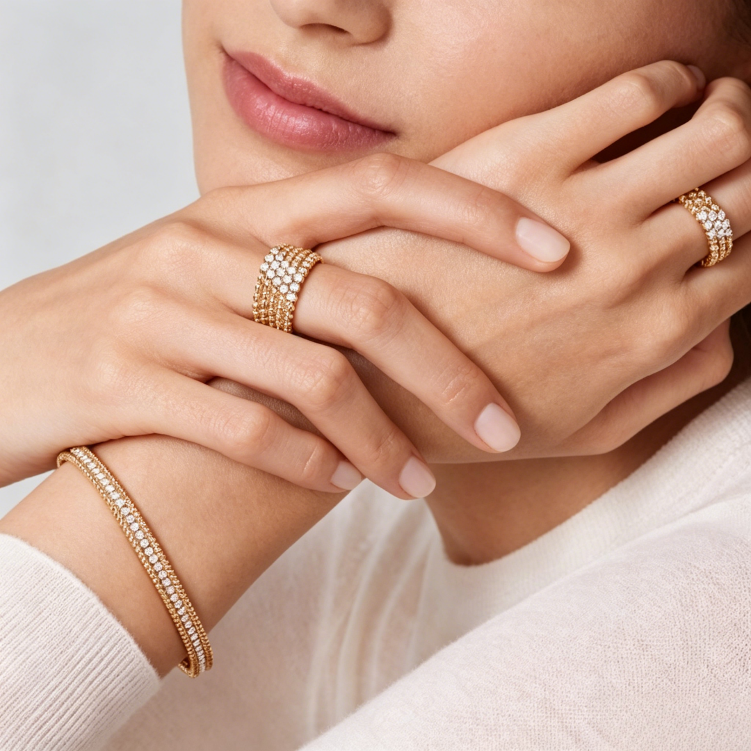 [⭐Shinejoy] THREE-ROW DIAMOND RING