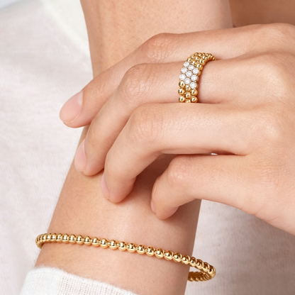 [⭐Shinejoy] THREE-ROW DIAMOND RING