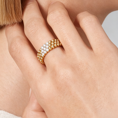 [⭐Shinejoy] THREE-ROW DIAMOND RING