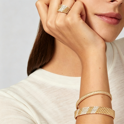 [⭐Shinejoy]  FIVE-ROW DIAMOND BRACELET