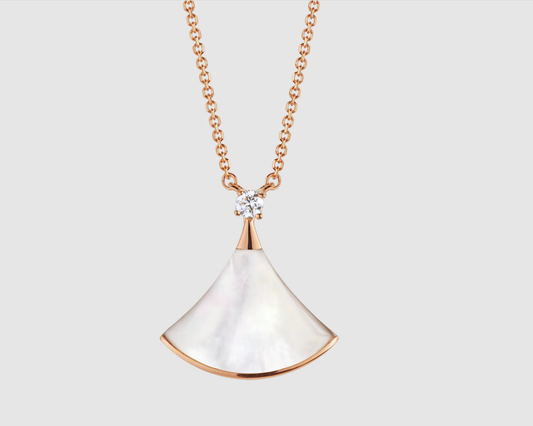 [⭐Shinejoy]DREAM NECKLACE WHITE MOP PINK GOLD 1 DIAMOND