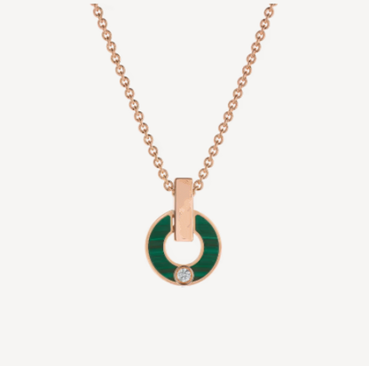 [⭐Shinejoy]GARI NECKLACE PINK GOLD MALACHITE