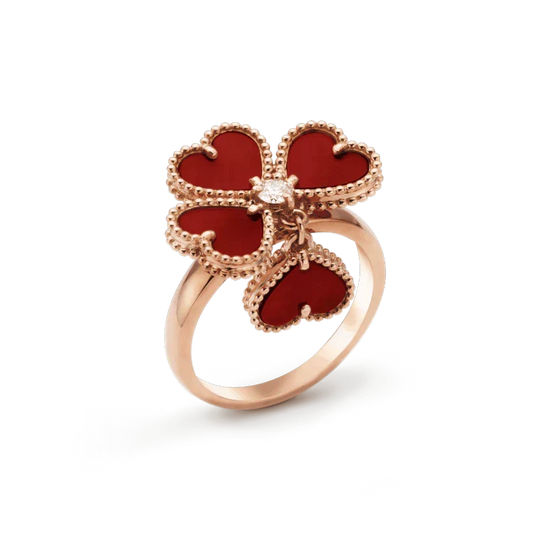 [⭐Shinejoy]SWEET CLOVER CARNELIAN RING