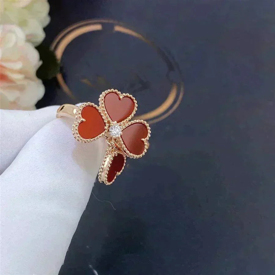 [⭐Shinejoy]SWEET CLOVER CARNELIAN RING