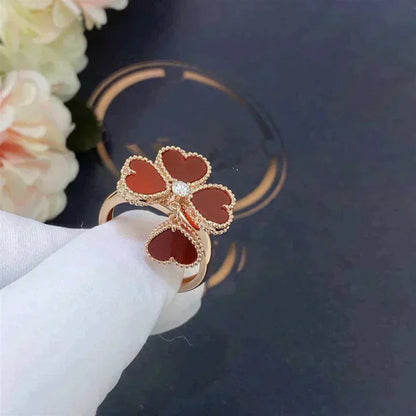 [⭐Shinejoy]SWEET CLOVER CARNELIAN RING