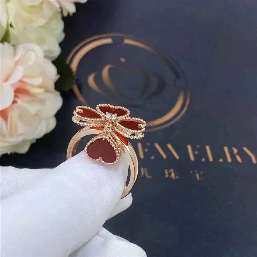 [⭐Shinejoy]SWEET CLOVER CARNELIAN RING