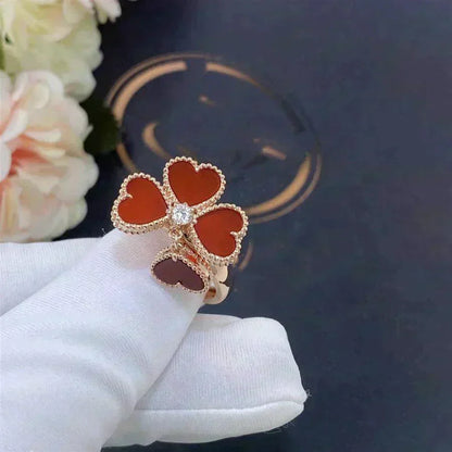 [⭐Shinejoy]SWEET CLOVER CARNELIAN RING