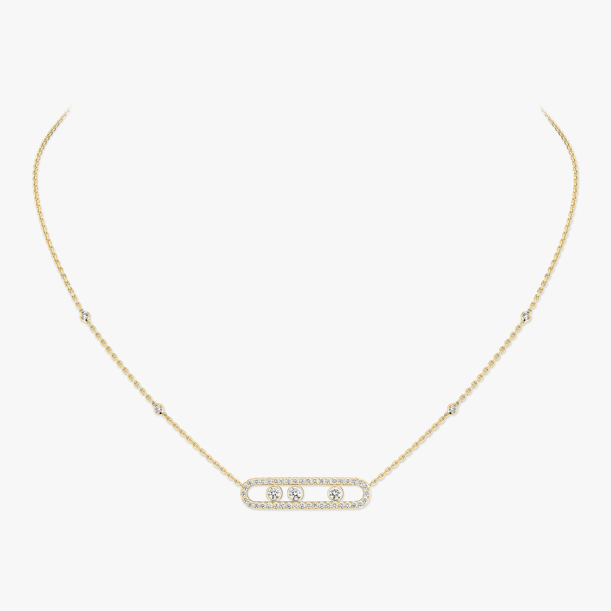 [Shinejoy] Move Pave_ Rose Gold Diamond Necklace