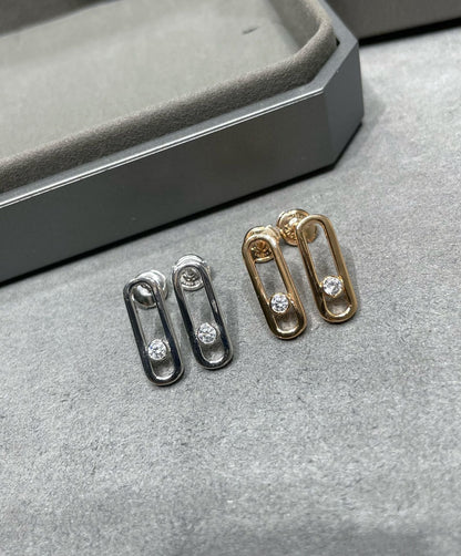 [⭐Shinejoy]MOVE UNO SMALL 1 DIAMOND EARRINGS