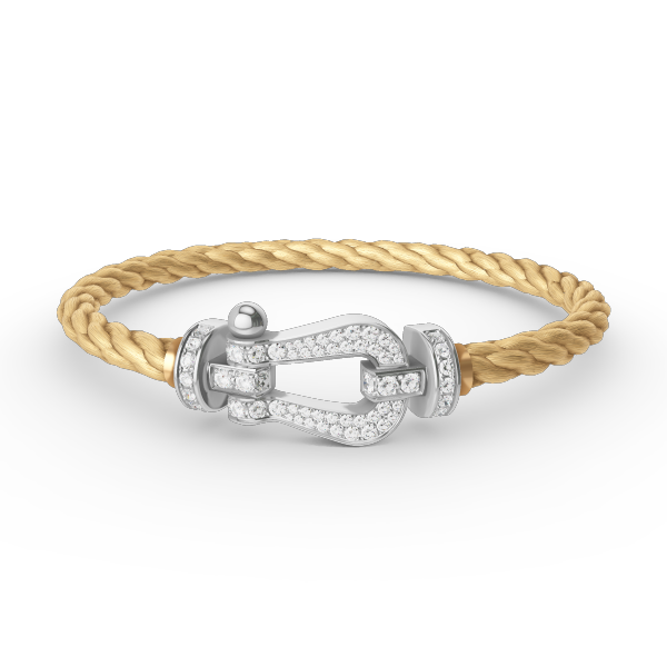[Shinejoy]FORCE LARGE HORSESHOE FULL DIAMOND BRACELET SILVER