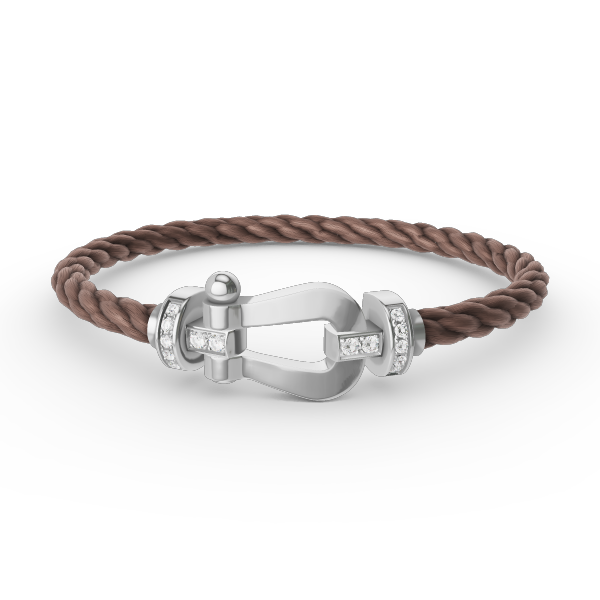 [Shinejoy]FORCE LARGE HORSESHOE HALF DIAMOND BRACELET SILVER